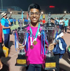 Aadi Poojary won Gold medal in National Level Athletic Tournament 2023-24
