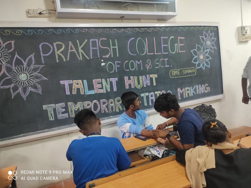 Prakash College of Commerce and Science organized Talent Hunt from 03rd September to 08th September 2022. Different events were conducted under Talent Hunt. The motive behind conducting the talent hunt was to find the talent, passion, and ability of students and to encourage them to come forward and show their hidden talent.